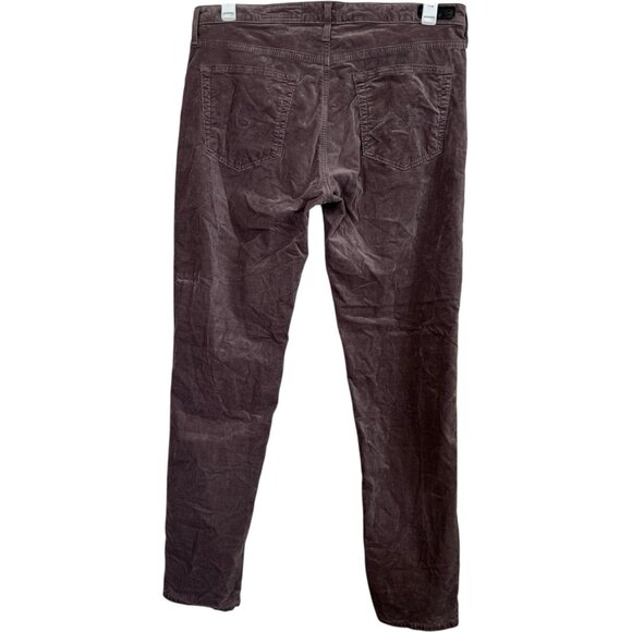 AG Anthropologie The High Rise Stevie Ankle Jean 30R Medium Taupe Velvet Pants - Picture 2 of 6